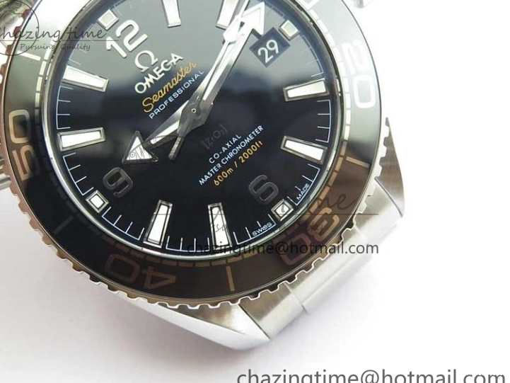0109 Planet Ocean 39.5mm Black Ceramic Bezel SS VSF 1:1 Best Edition Black Dial on SS Bracelet A Stretchable 7890